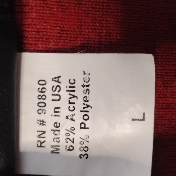 Vintage Artisans Women's Red Holiday Pinecone Sweater Jacket with Black Trim - Picture 8 of 13